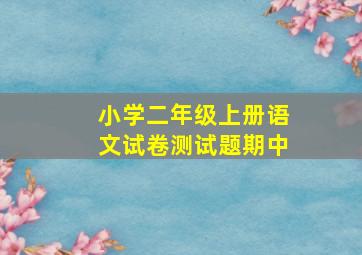 小学二年级上册语文试卷测试题期中