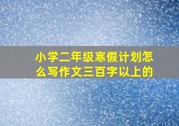 小学二年级寒假计划怎么写作文三百字以上的