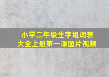 小学二年级生字组词表大全上册第一课图片视频