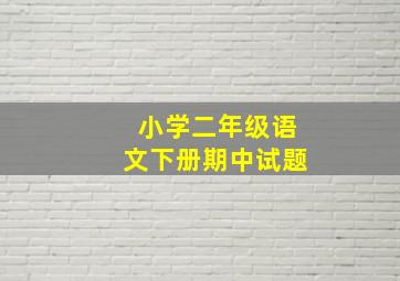 小学二年级语文下册期中试题