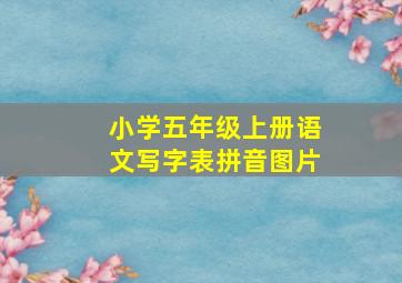 小学五年级上册语文写字表拼音图片