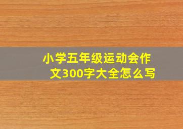 小学五年级运动会作文300字大全怎么写