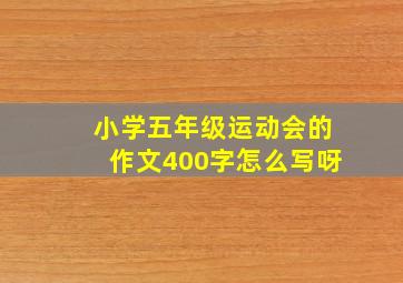 小学五年级运动会的作文400字怎么写呀