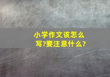 小学作文该怎么写?要注意什么?