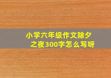 小学六年级作文除夕之夜300字怎么写呀