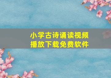 小学古诗诵读视频播放下载免费软件