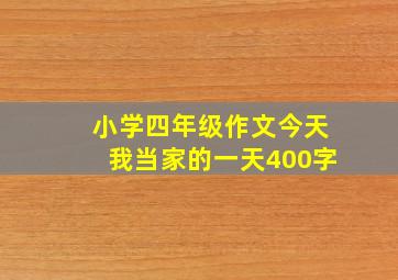 小学四年级作文今天我当家的一天400字