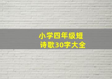 小学四年级短诗歌30字大全