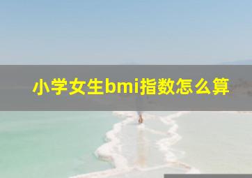 小学女生bmi指数怎么算