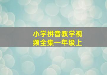 小学拼音教学视频全集一年级上