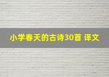 小学春天的古诗30首+译文