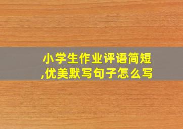 小学生作业评语简短,优美默写句子怎么写