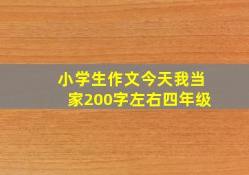 小学生作文今天我当家200字左右四年级