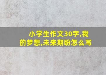 小学生作文30字,我的梦想,未来期盼怎么写