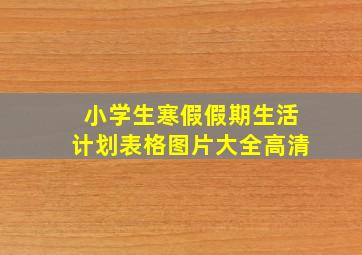 小学生寒假假期生活计划表格图片大全高清