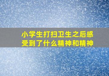 小学生打扫卫生之后感受到了什么精神和精神