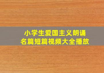 小学生爱国主义朗诵名篇短篇视频大全播放