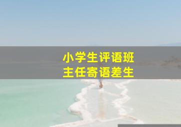 小学生评语班主任寄语差生