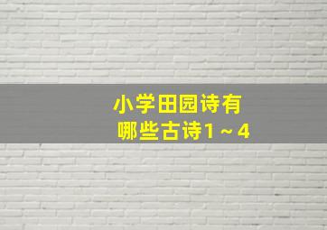 小学田园诗有哪些古诗1～4