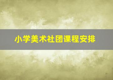 小学美术社团课程安排