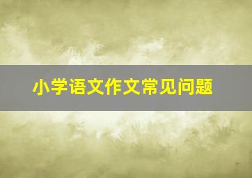 小学语文作文常见问题