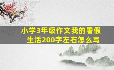 小学3年级作文我的暑假生活200字左右怎么写