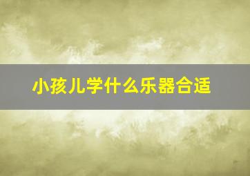 小孩儿学什么乐器合适