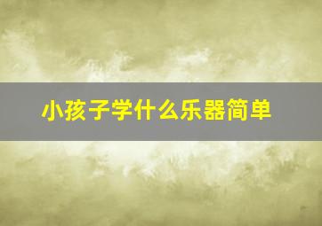 小孩子学什么乐器简单