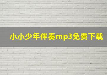 小小少年伴奏mp3免费下载