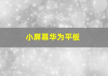 小屏幕华为平板