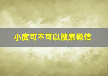 小度可不可以搜索微信