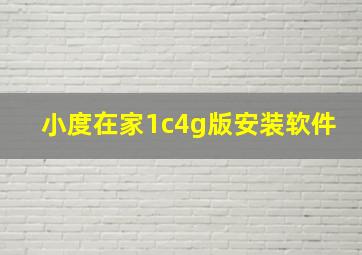 小度在家1c4g版安装软件