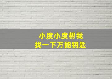 小度小度帮我找一下万能钥匙