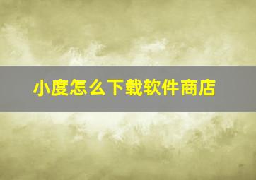 小度怎么下载软件商店