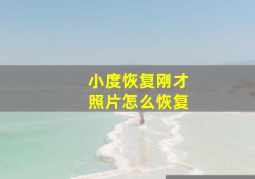 小度恢复刚才照片怎么恢复