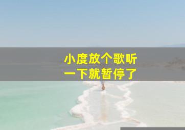 小度放个歌听一下就暂停了