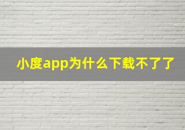 小度app为什么下载不了了