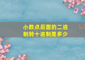 小数点后面的二进制转十进制是多少