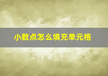 小数点怎么填充单元格