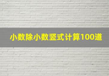 小数除小数竖式计算100道