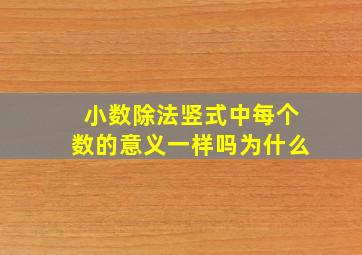 小数除法竖式中每个数的意义一样吗为什么