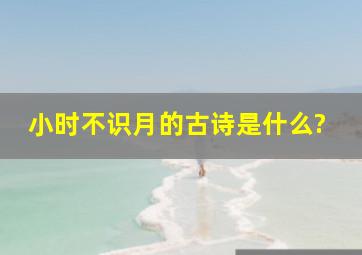 小时不识月的古诗是什么?