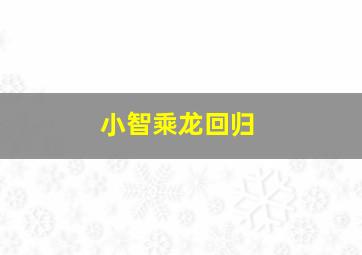 小智乘龙回归