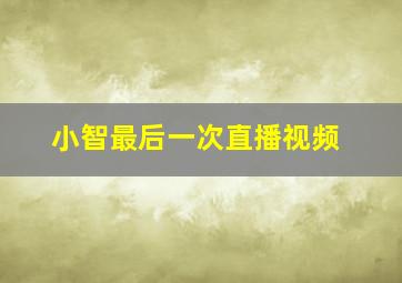 小智最后一次直播视频