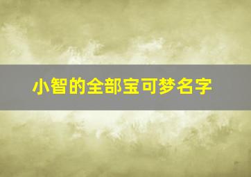 小智的全部宝可梦名字