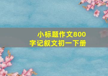 小标题作文800字记叙文初一下册