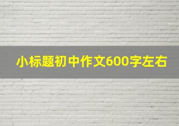 小标题初中作文600字左右