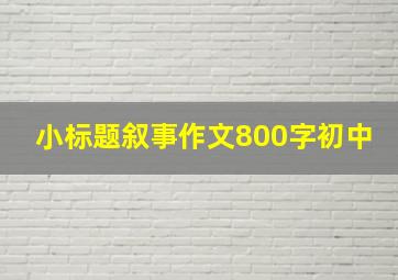 小标题叙事作文800字初中