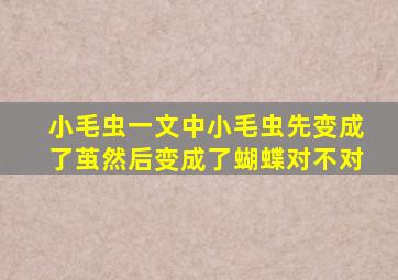 小毛虫一文中小毛虫先变成了茧然后变成了蝴蝶对不对