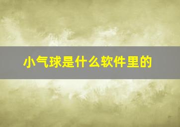 小气球是什么软件里的